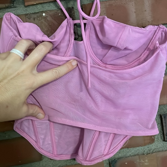 Mesh corset underwire size small rushed Y2K style purple pink color - Picture 5 of 5